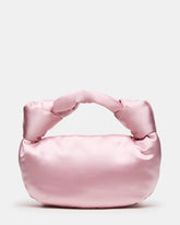 LOVIE Pink Satin Knot Top Handle Handbag | Steve Madden