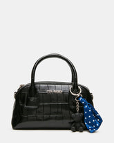 MELODIE Bag Black Crocodile Dome Satchel Top-Handle Crossbody Handbag | Steve Madden