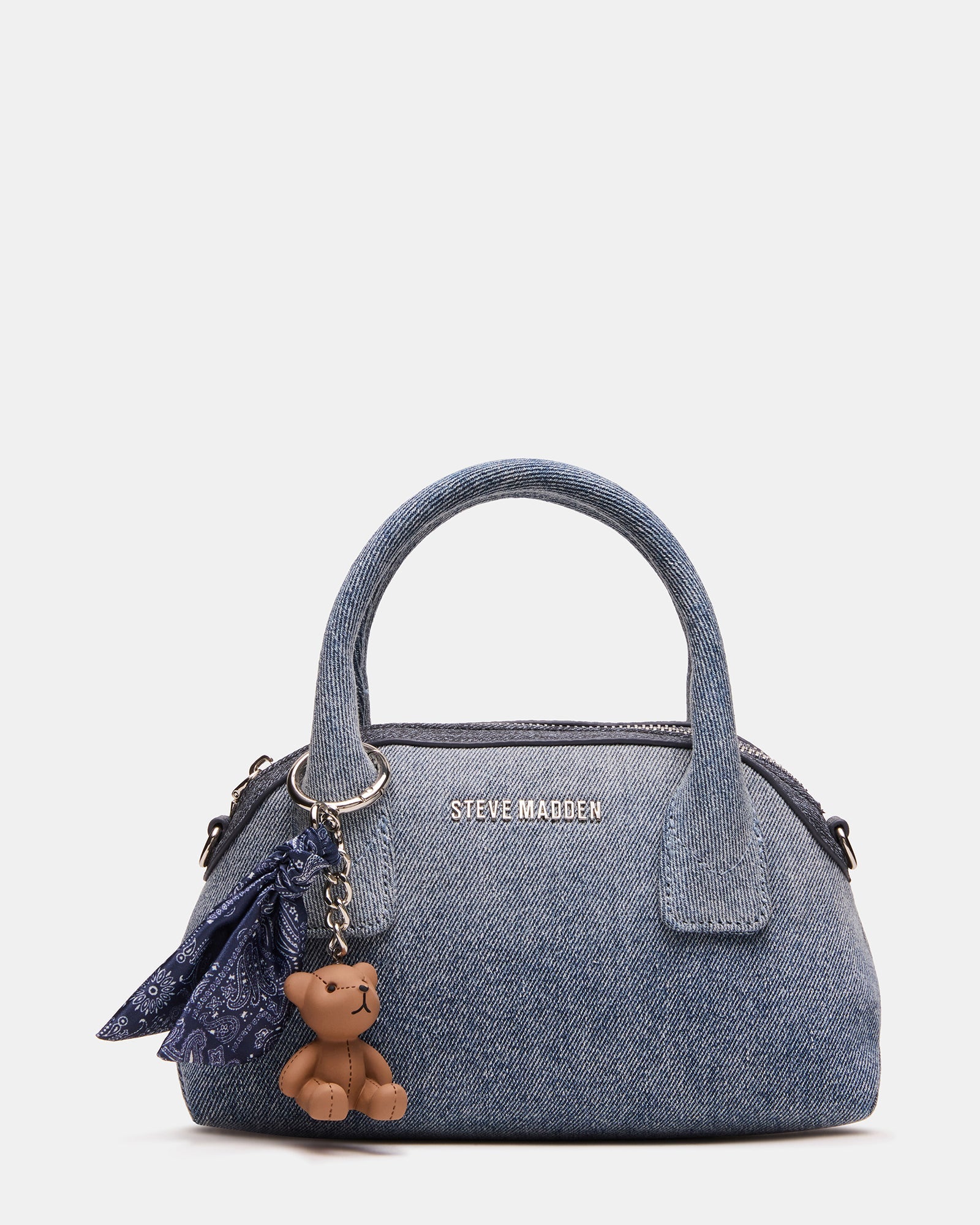 MELODIE Bag Denim Dome Satchel Top-Handle Crossbody Handbag | Steve Madden