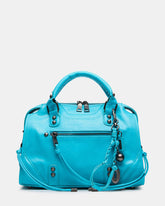 RIGGS Aqua Slouchy Top-Handle Crossbody Satchel Handbag | Steve Madden