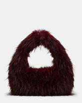 SAGA Bag Dark Cherry Faux Fur Shoulder Handbag | Steve Madden