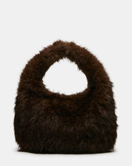 SAGA Brown Faux Fur Shoulder Handbag | Steve Madden