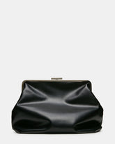 SEFINA Black Kiss-Lock Oversized Clutch Handbag | Steve Madden