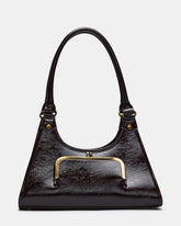 VALI Chocolate Front Frame Shoulder Handbag | Steve Madden