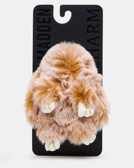 BUNNY Chestnut Alphabet Letter Beaded Plush Bag Charm | Steve Madden