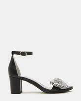 Kids' ABIGAL Black Rhinestone Embellised Block Heel Girls' Heel | Steve Madden