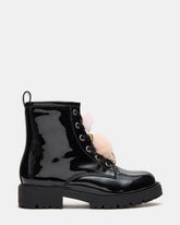Kids' CHARMS Black Charms Lace-Up Lug Girls' Combat Ankle Bootie | Steve Madden