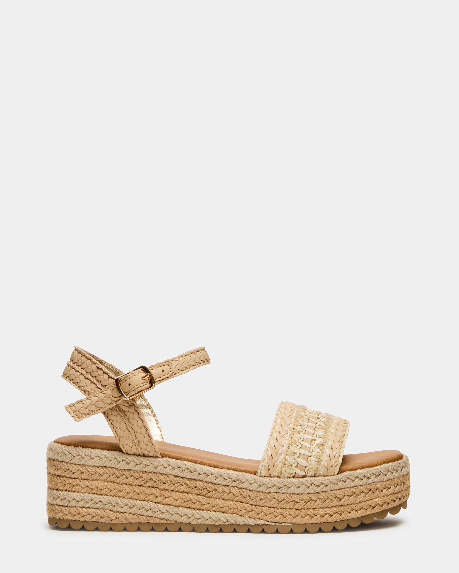 Kids' KIKO Natural Platform Raffia Wedge Girls' Sandal | Steve Madden