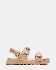 Kids' MONA Gold Multi Girls' Flatform Sandal | Steve Madden
