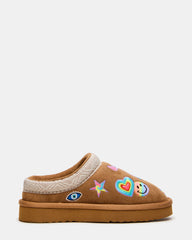 Kids' SLUSHY Cognac Multi Slip-On Mule Girls' Flat | Steve Madden