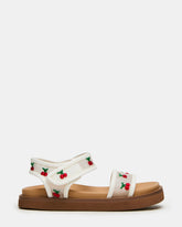 Toddlers' LYLA White Mesh Velcro Footbed Cherries Girls' Sandal | Steve Madden