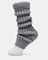 JAZZ LEGWARMERS Heather Grey Knit Ribbed Women's Legwarmer Socks | Steve Madden