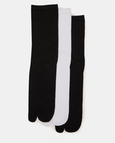SPLIT TOE Black/White Tabi Women's Crew Socks | Steve Madden