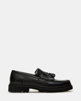 ARTHUS Black Leather Slip-On Tassel Men's Loafer | Steve Madden