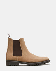 AUGUST Taupe Suede Lug Chelsea Men's Ankle Boot | Steve Madden