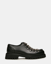 CALIX Black Leather Lace-Up Lug Men's Casual Shoe | Steve Madden