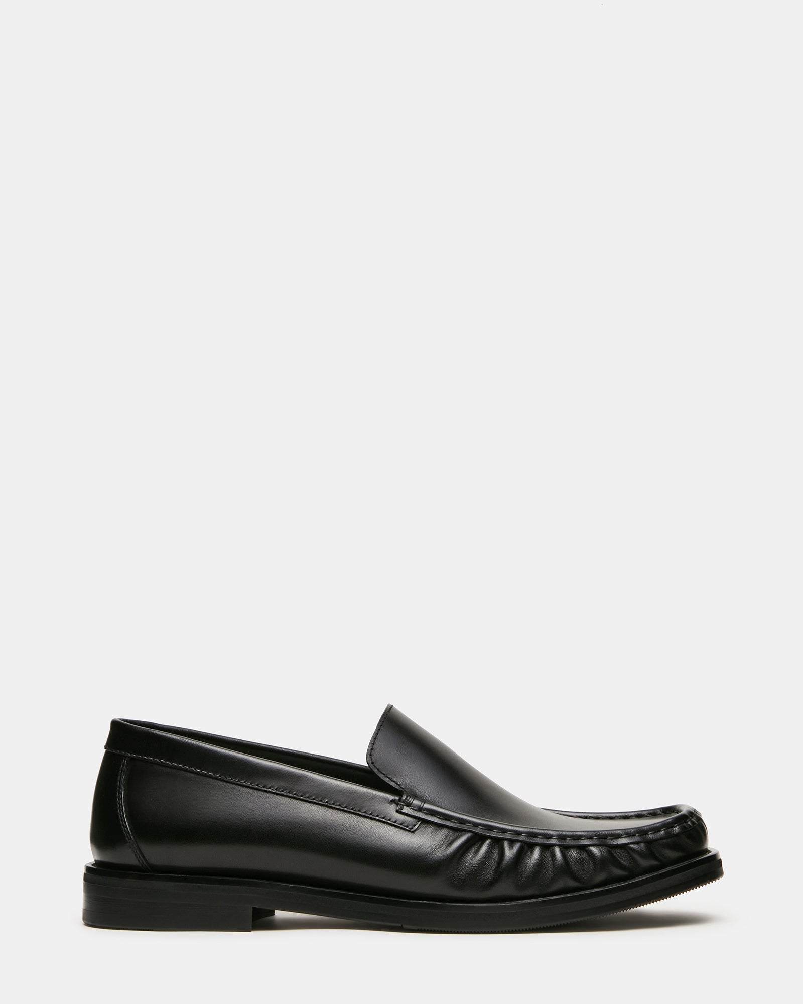 CELESTINO Black Leather Slip-On Square-Toe Scrunched Men's Loafer | Steve Madden