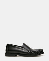 CELESTINO Black Leather Slip-On Square-Toe Scrunched Men's Loafer | Steve Madden