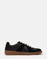 DIXON Black Leather Low-Top Panel Men's Sneaker | Steve Madden