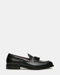 EZZO Black Leather Tassel Boat Slip-On Men's Loafer | Steve Madden