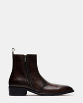 HAYNES Brown Leather Men's Ankle Boot | Steve Madden