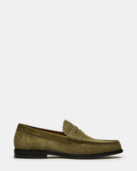HUCKLE Green Suede Slip-On Men's Loafer | Steve Madden