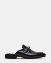 JOVIAN Black Leather Slip-On Mule Horsebit Buckle Men's Dress Shoe | Steve Madden