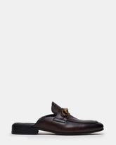 JOVIAN Brown Leather Slip-On Mule Horsebit Buckle Men's Dress Shoe | Steve Madden