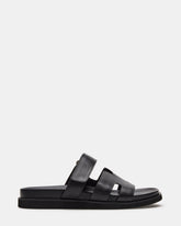MAIVEN Black Leather Men's Fisherman Sandal | Steve Madden
