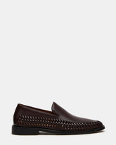 NAPOLI Brown Leather Slip-On Woven Men's Loafer | Steve Madden