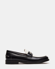 NATAN Black/ White Leather Men's Slip-On Dress Loafer | Steve Madden