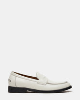 NATAN White Leather Slip-On Dress Men's Loafer | Steve Madden