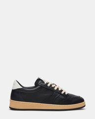 PRISMO Black Leather Low-Top Lace-Up Men's Sneaker | Steve Madden