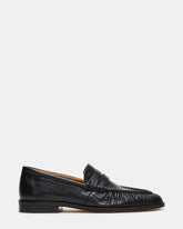 QUINCEY Black Leather Slip-On Men's Loafer | Steve Madden