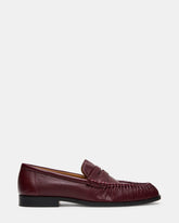 QUINCEY Dark Cherry Leather Slip-On Men's Loafer | Steve Madden