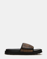 REESE Brown Slide Footbed Rounded-Toe Men's Sandal | Steve Madden