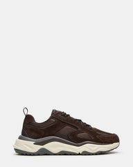 SALVADOR Brown Low-Top Lace-Up Men's Sneaker | Steve Madden