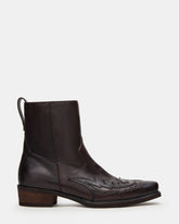 SANTANA Dark Brown Western Men's Ankle Boot | Steve Madden
