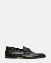 SCHMOOZE Black Leather Horsebit Slip-On Dress Men's Loafer | Steve Madden