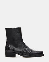 SERRANO Black Lizard Western Square-Toe Men's Ankle Boot | Steve Madden