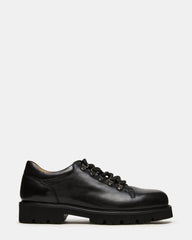 TURBO Black Leather Lace-Up Dress Shoe | Steve Madden