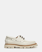 VICTOR White Leather Slip-On Men's Casual Boat Shoe | Steve Madden
