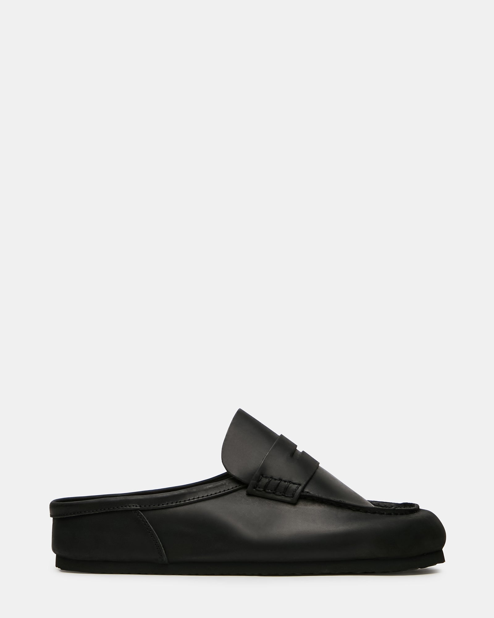 WYATT Black Leather Slip-On Clog Men's Casual | Steve Madden