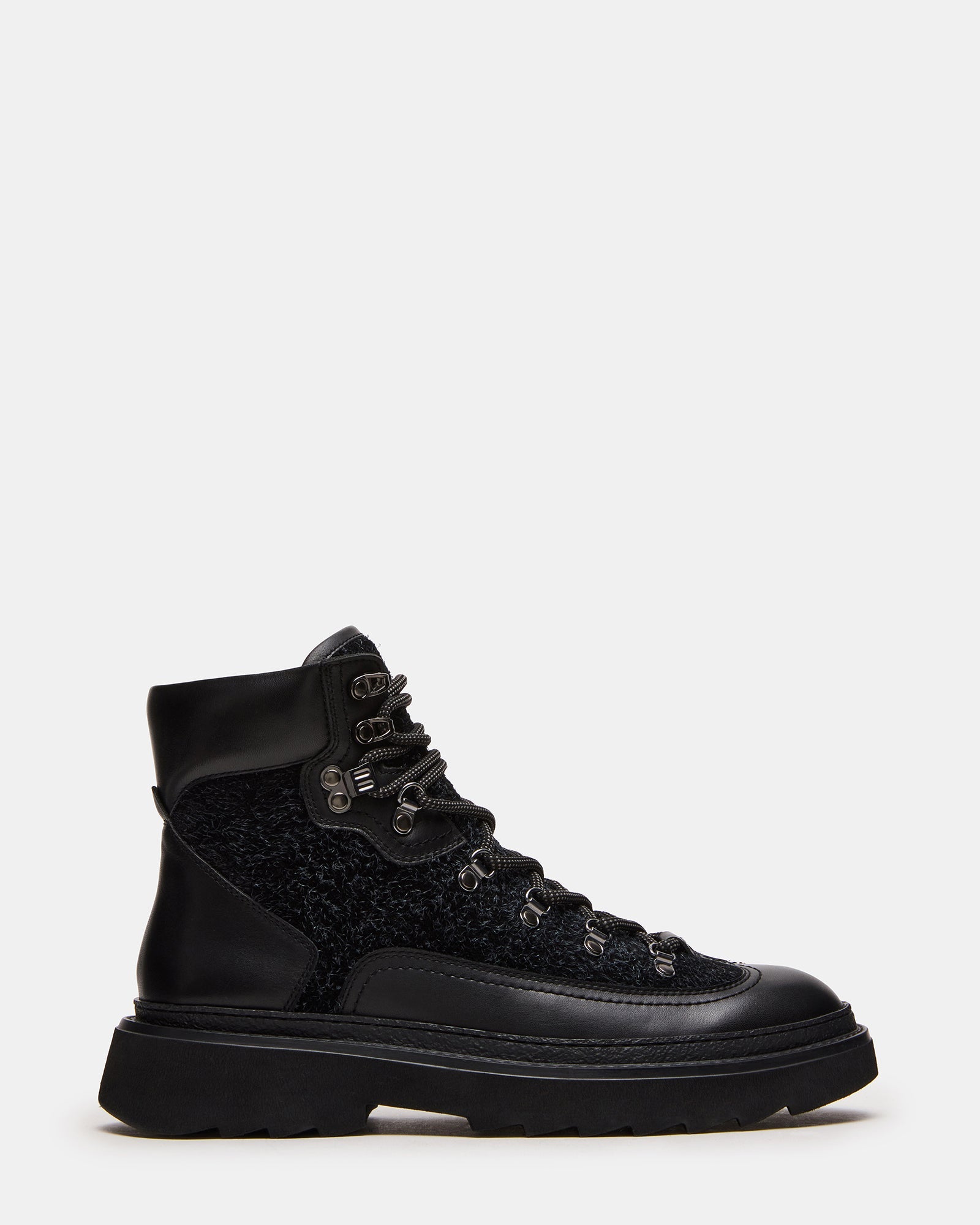YOSEMITE Black Multi Lace-Up Lug Men's Ankle Boot | Steve Madden