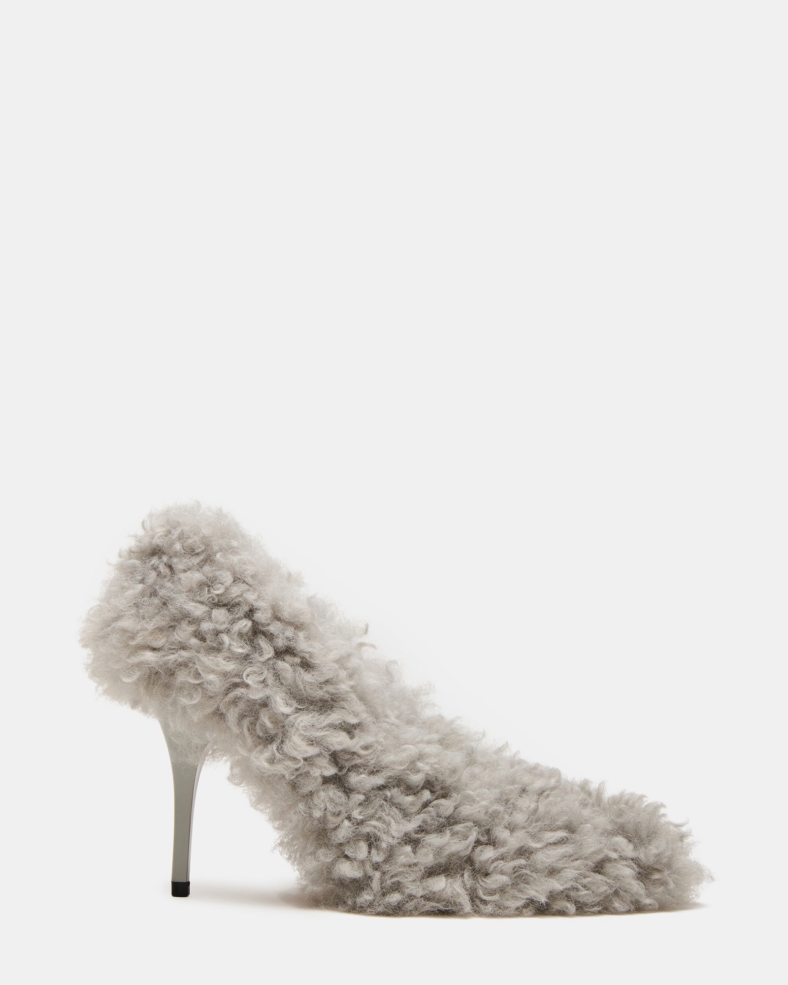 ACHILLES Light Blue Pointed-Toe Faux Fur Stiletto Women's Heel | Steve Madden