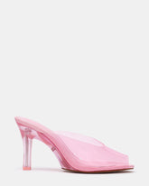 AIKO Light Pink Peep Toe Jelly Mule Women's Heel | Steve Madden