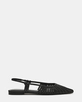 ALANDRIA Black Raffia Woven Pointed-Toe Women's Flat | Steve Madden