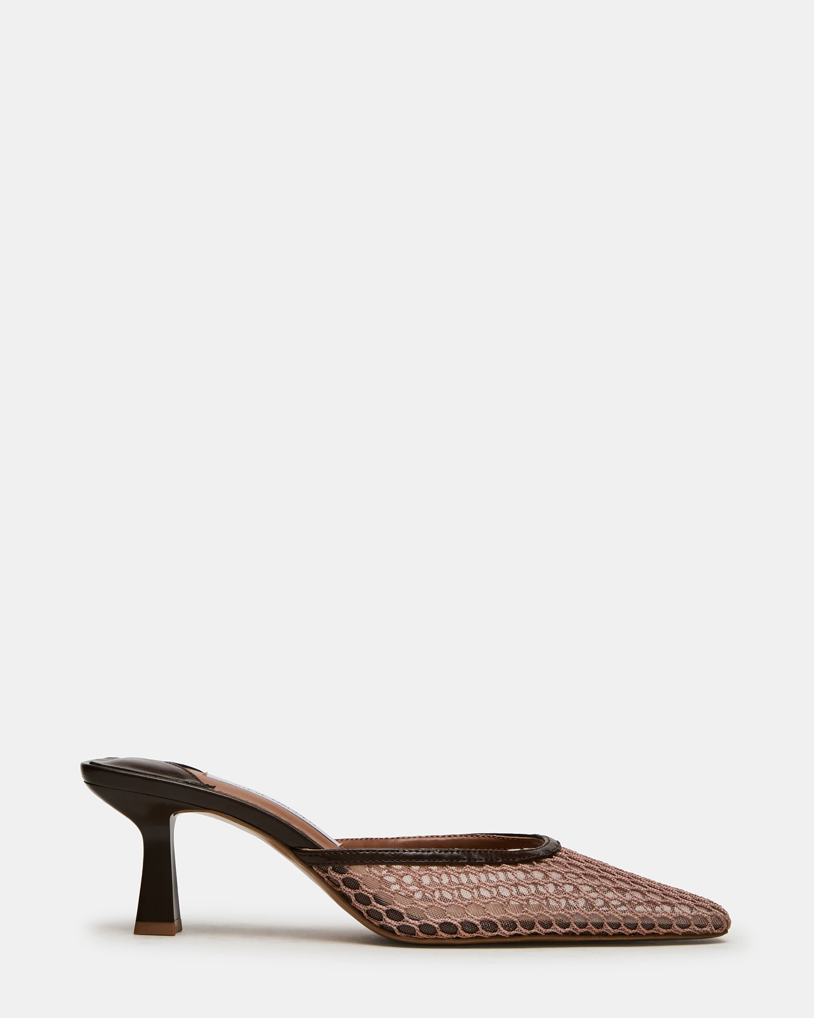 ALYSE Mocha Mesh Square-Toe Mule Women's Kitten Heel | Steve Madden