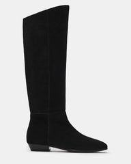 AMIAS Black Suede Square-Toe Knee-High Women's Boot | Steve Madden