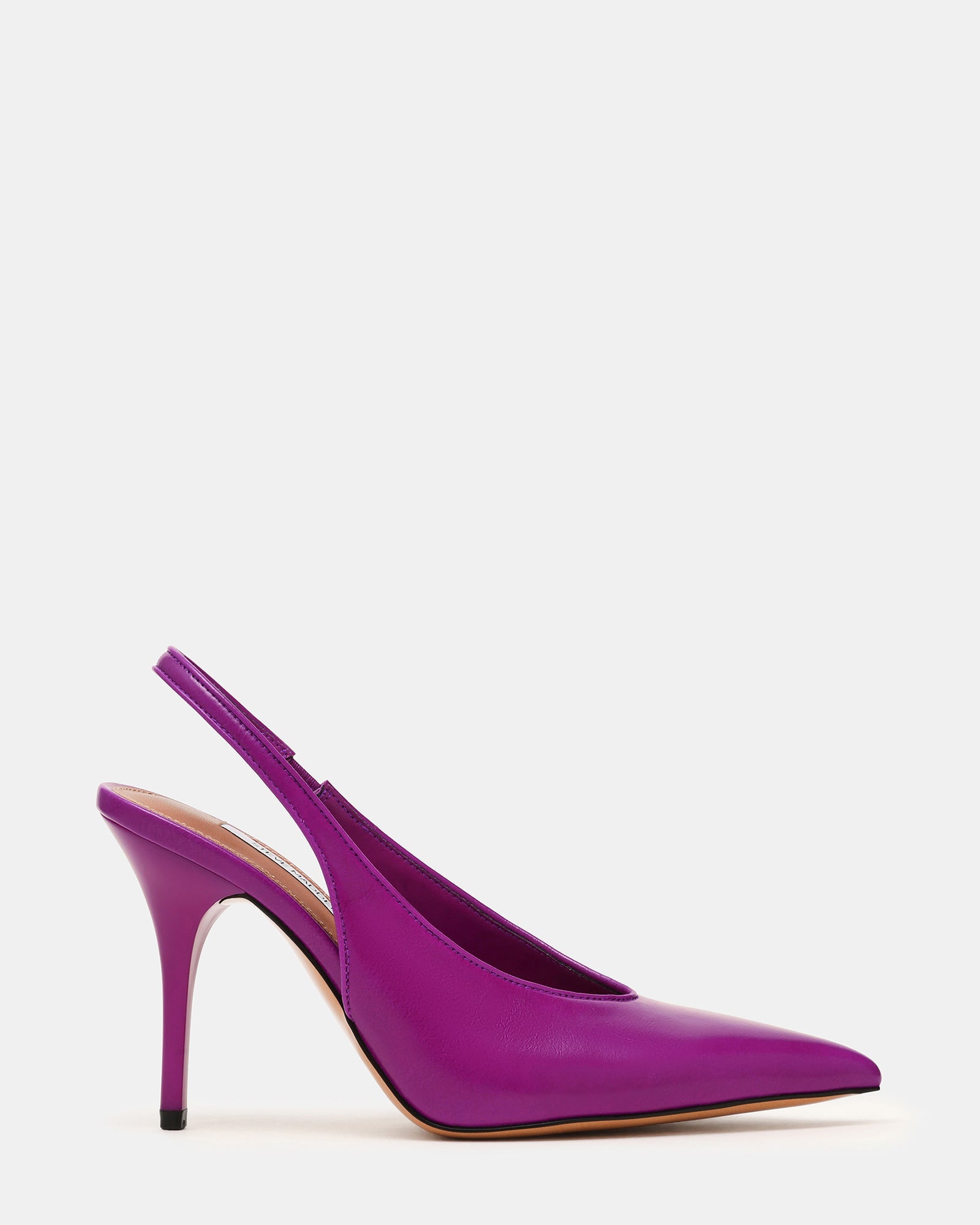 ANDROMEDA Dark Fuchsia Leather Slingback Pointed-Toe Pump Women's Heel | Steve Madden